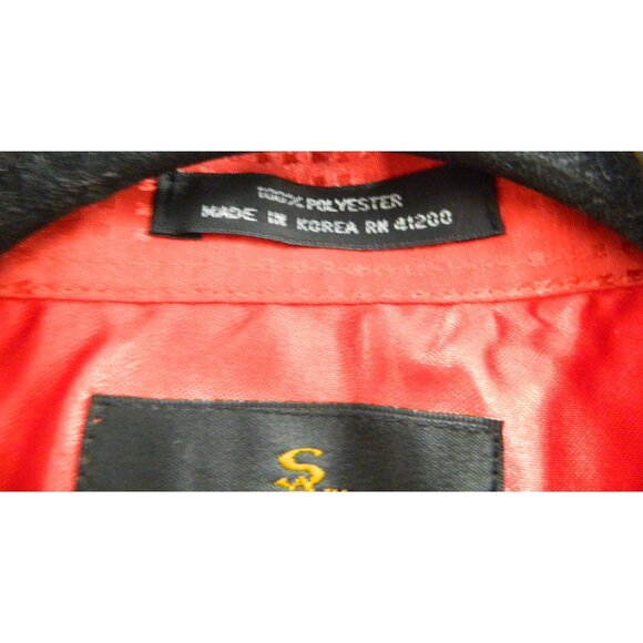 Stacy Adams Mens Red Satin Long-Sleeve Dress Shirt 16.5 38/37 Shiny Flashy - Picture 4 of 14